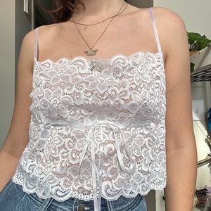 🖤 90s White Lace Babydoll Cami 💗 Size M